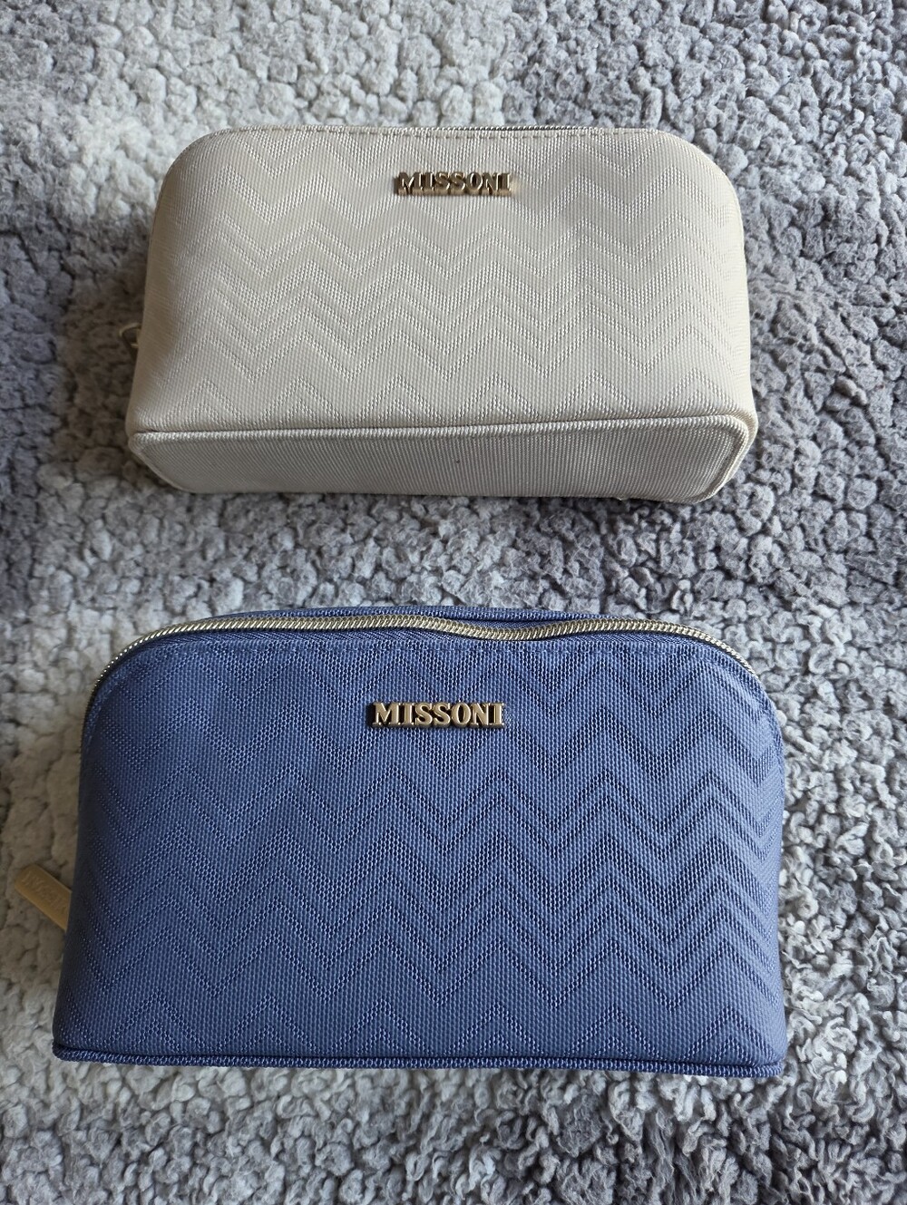 Delta One x Missoni Business Class Amenity Kits – Blue & Ivory/Cream – Set of 2